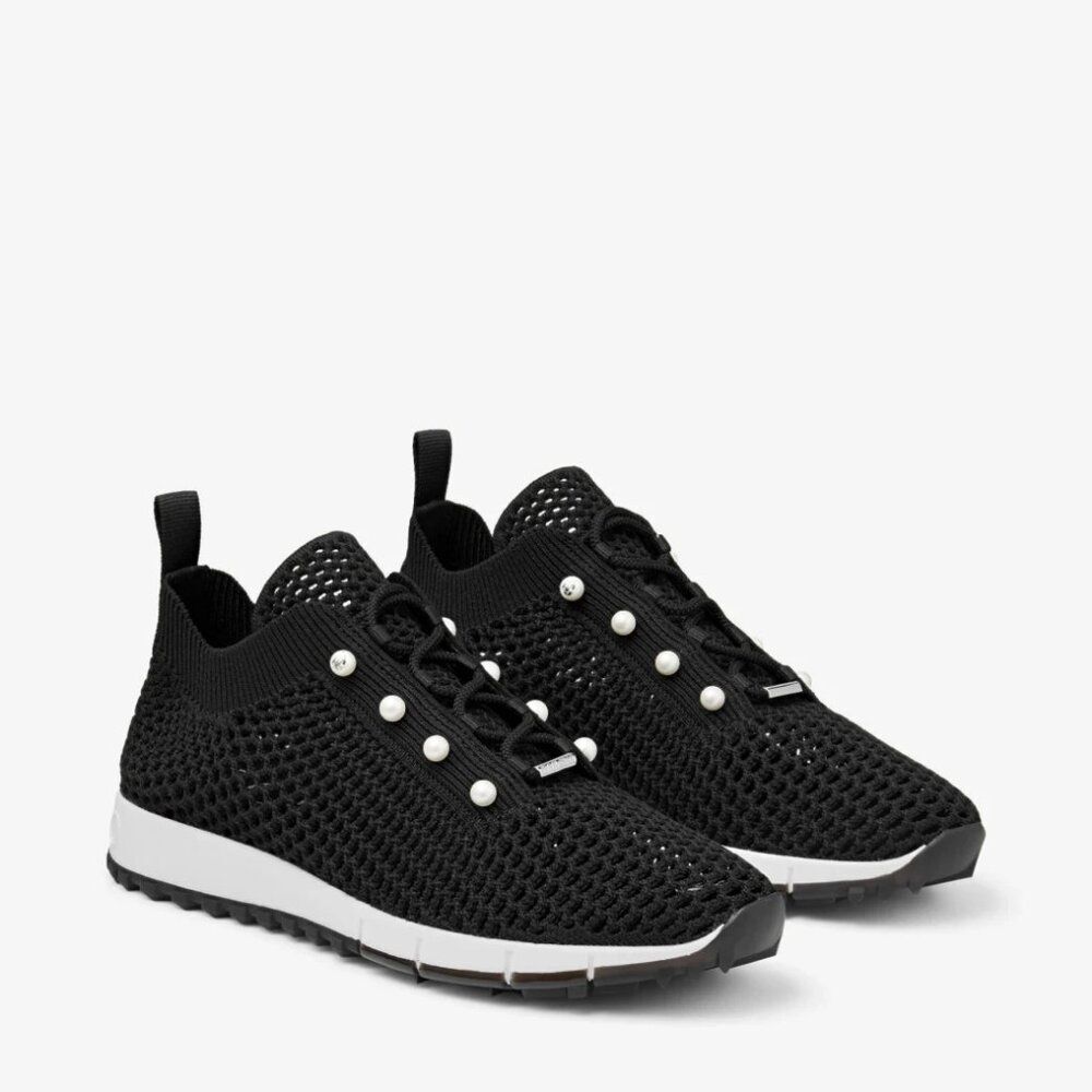 Jimmy Choo Veles Crochet Knit Sneaker Black NWOB 36.5